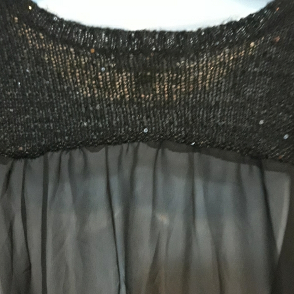 Decree black sequin sweater with sheer back - Picture 5 of 8